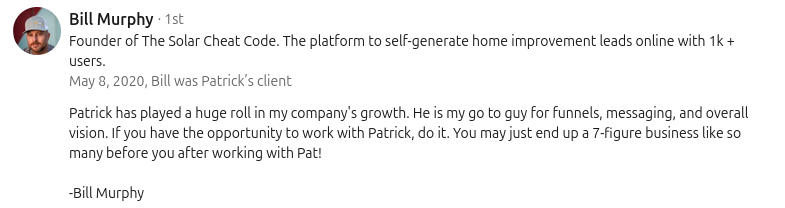 Bill Murphy LinkedIn recommendation